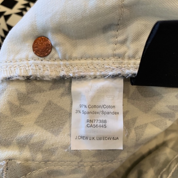 J. Crew Black and White Geometric Print Toothpick Jeans - Picture 8 of 11